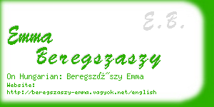 emma beregszaszy business card